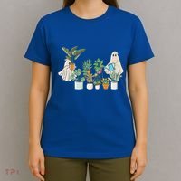 Ghost Plant Lady Retro Halloween Plants Spooky Mom Cool Gift T-Shirt thumb 4