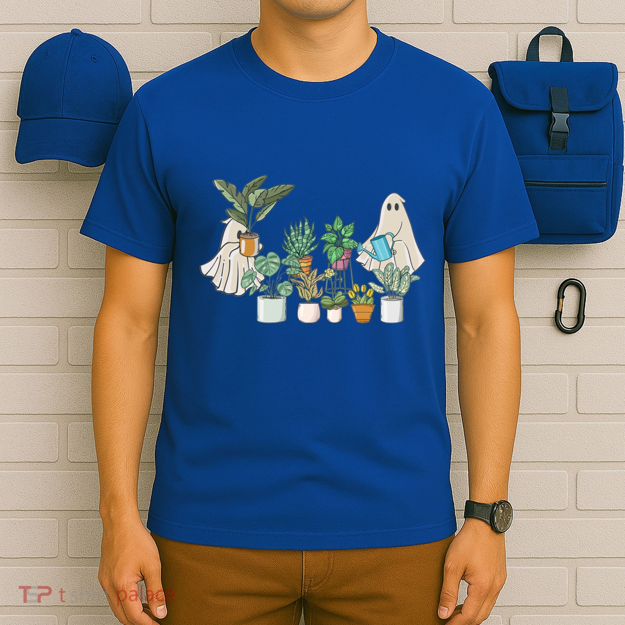 Ghost Plant Lady Retro Halloween Plants Spooky Mom Cool Gift T-Shirt