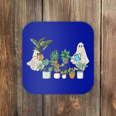 Ghost Plant Lady Retro Halloween Plants Spooky Mom Cool Gift Coaster