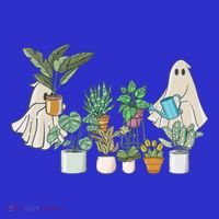 Ghost Plant Lady Retro Halloween Plants Spooky Mom Cool Gift Polo thumb 2