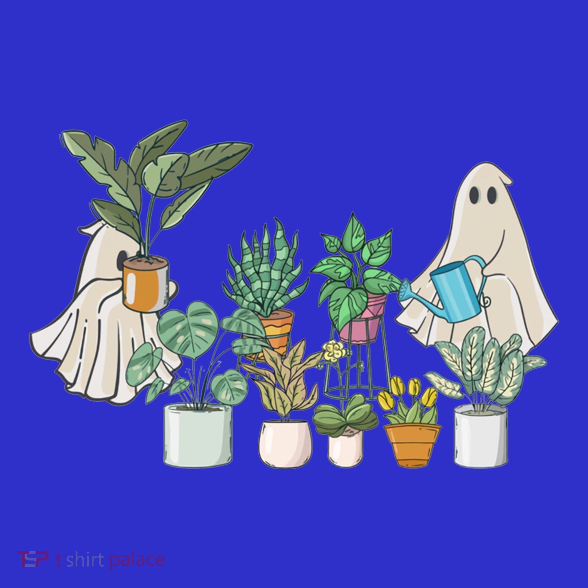 Ghost Plant Lady Retro Halloween Plants Spooky Mom Cool Gift Polo