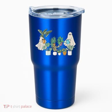 Ghost Plant Lady Retro Halloween Plants Spooky Mom Cool Gift Tumbler