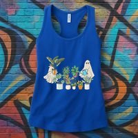 Ghost Plant Lady Retro Halloween Plants Spooky Mom Cool Gift Women's Tank Top thumb 3