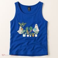 Ghost Plant Lady Retro Halloween Plants Spooky Mom Cool Gift Tank Top thumb 2