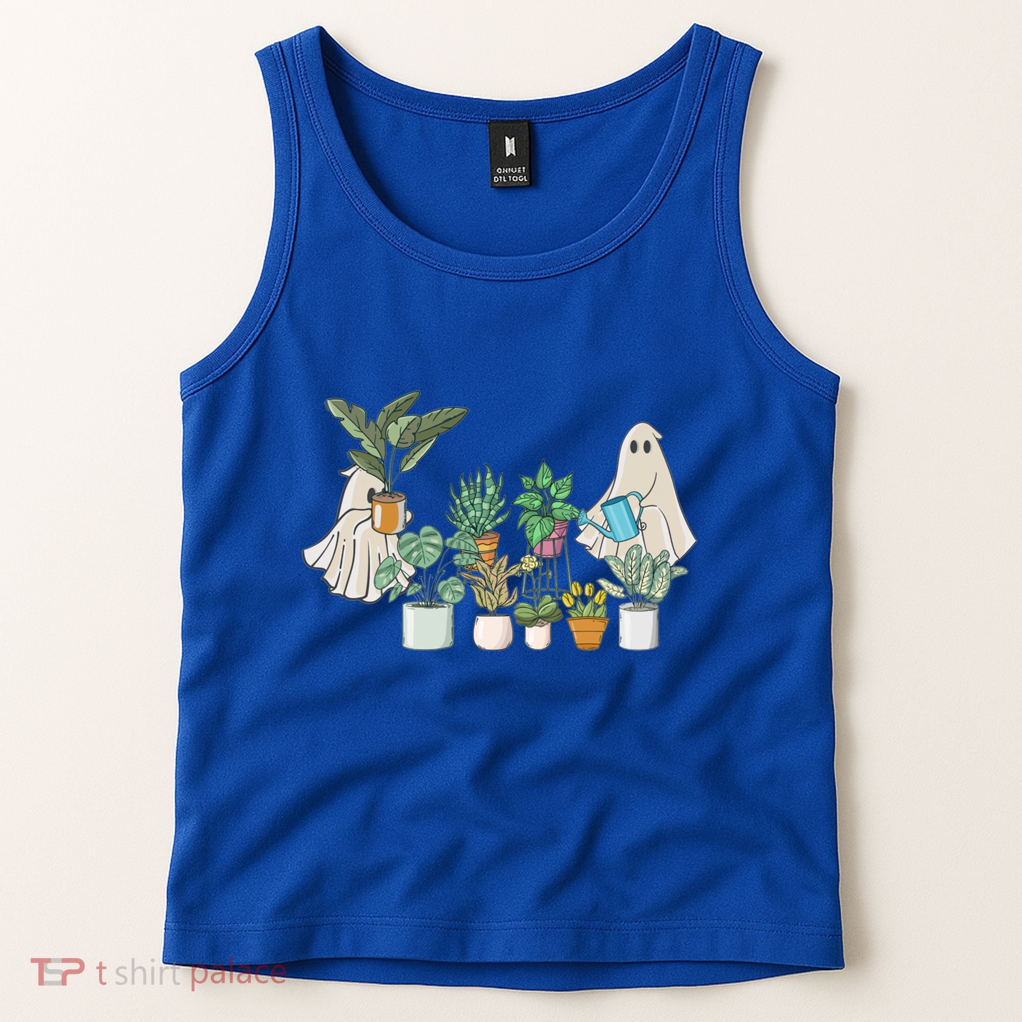 Ghost Plant Lady Retro Halloween Plants Spooky Mom Cool Gift Tank Top