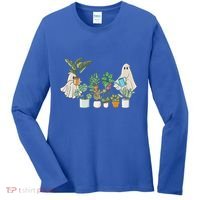 Ghost Plant Lady Retro Halloween Plants Spooky Mom Cool Gift Women's Long Sleeve Shirt thumb 0