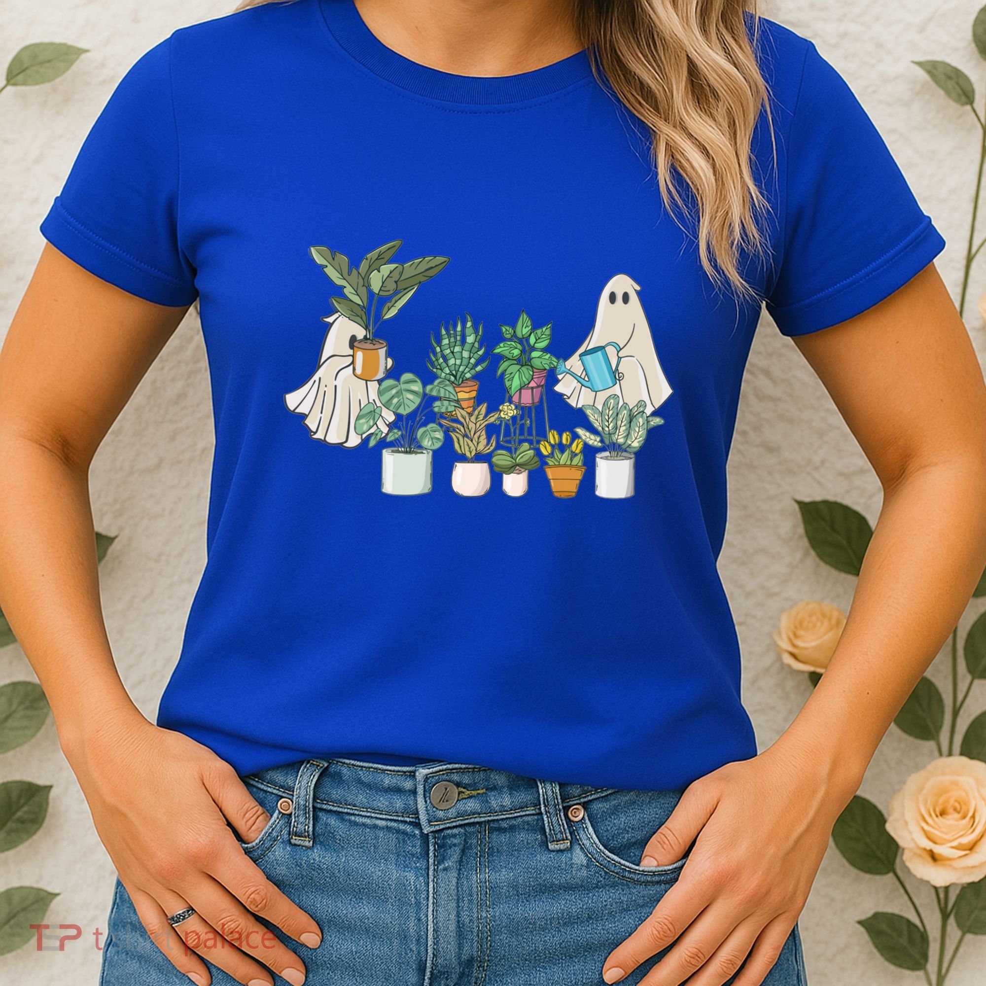 Ghost Plant Lady Retro Halloween Plants Spooky Mom Cool Gift Women's T-Shirt