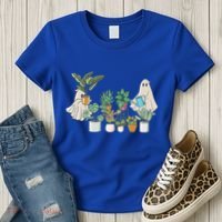 Ghost Plant Lady Retro Halloween Plants Spooky Mom Cool Gift Women's T-Shirt thumb 3