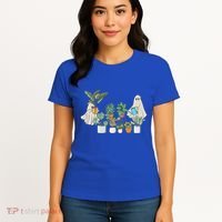 Ghost Plant Lady Retro Halloween Plants Spooky Mom Cool Gift Women's T-Shirt thumb 4