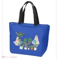 Ghost Plant Lady Retro Halloween Plants Spooky Mom Cool Gift Tote Bag thumb 3