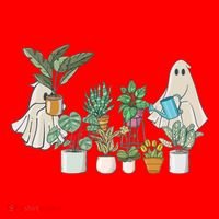Ghost Plant Lady Retro Halloween Plants Spooky Mom Cool Gift Santa Hat thumb 1