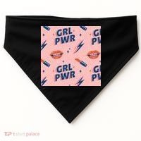 Girl Pwr Lipstick Women's Day USA-Made Doggie Bandana thumb 0