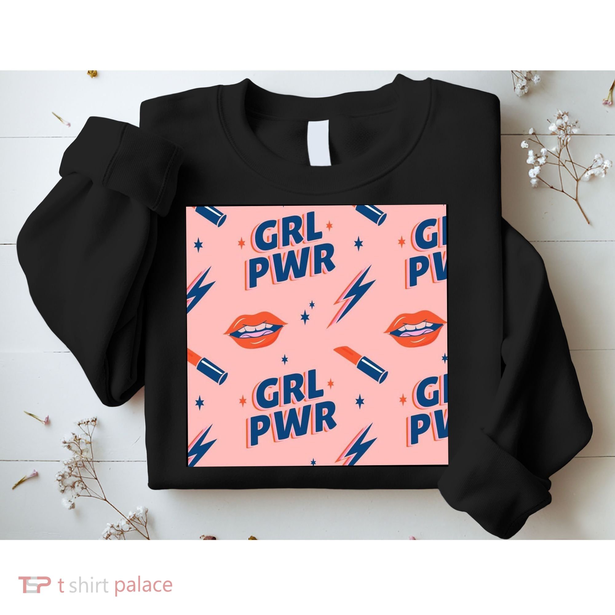 Girl Pwr Lipstick Women's Day Sweatshirt