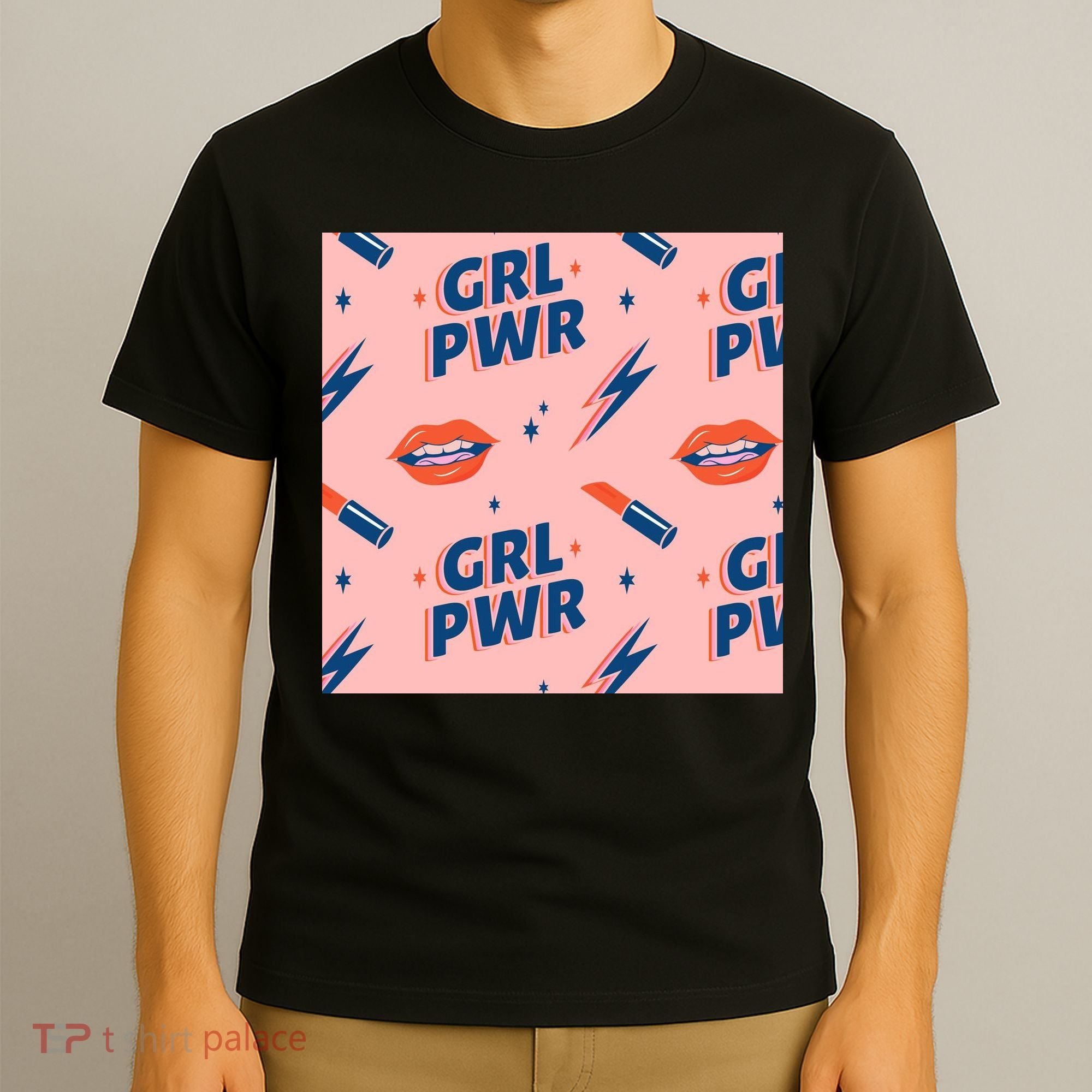 Girl Pwr Lipstick Women's Day T-Shirt