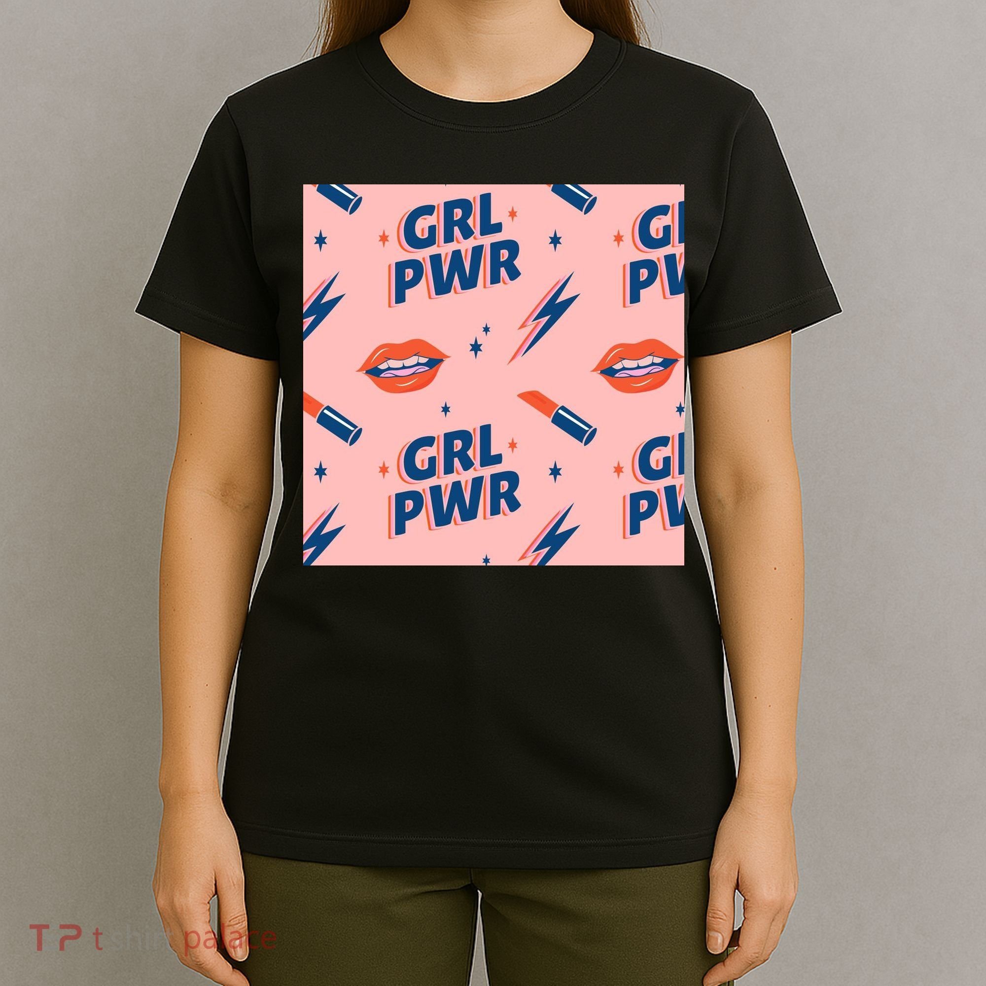 Girl Pwr Lipstick Women's Day T-Shirt