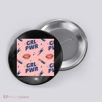 Girl Pwr Lipstick Women's Day Button thumb 0