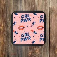 Girl Pwr Lipstick Women's Day Coaster thumb 0