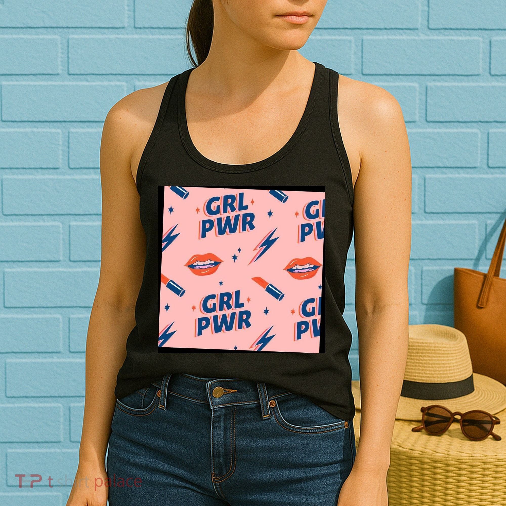 Girl Pwr Lipstick Women's Day Women's Tank Top