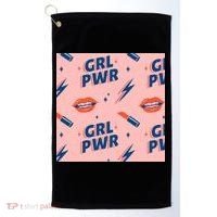 Girl Pwr Lipstick Women's Day Golf Towel thumb 0