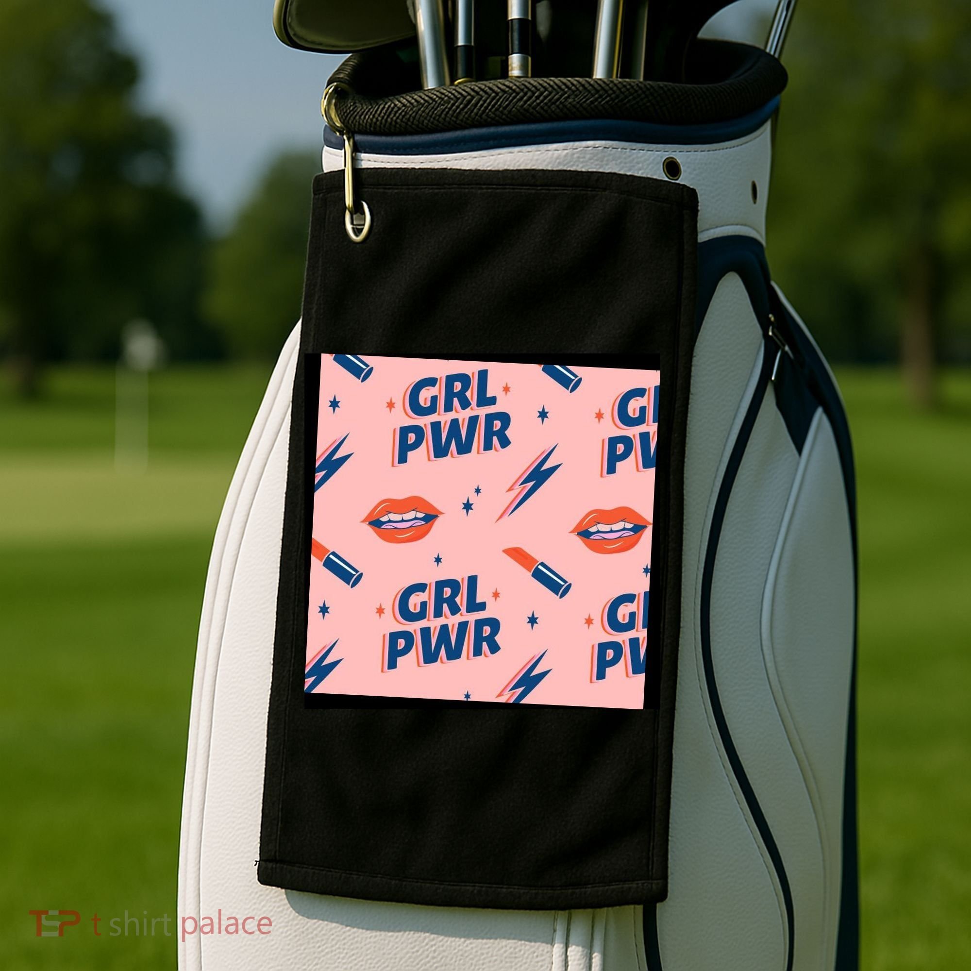 Girl Pwr Lipstick Women's Day Golf Towel