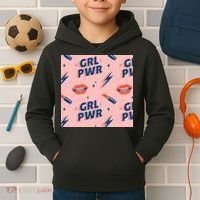 Girl Pwr Lipstick Women's Day Kids Hoodie thumb 2