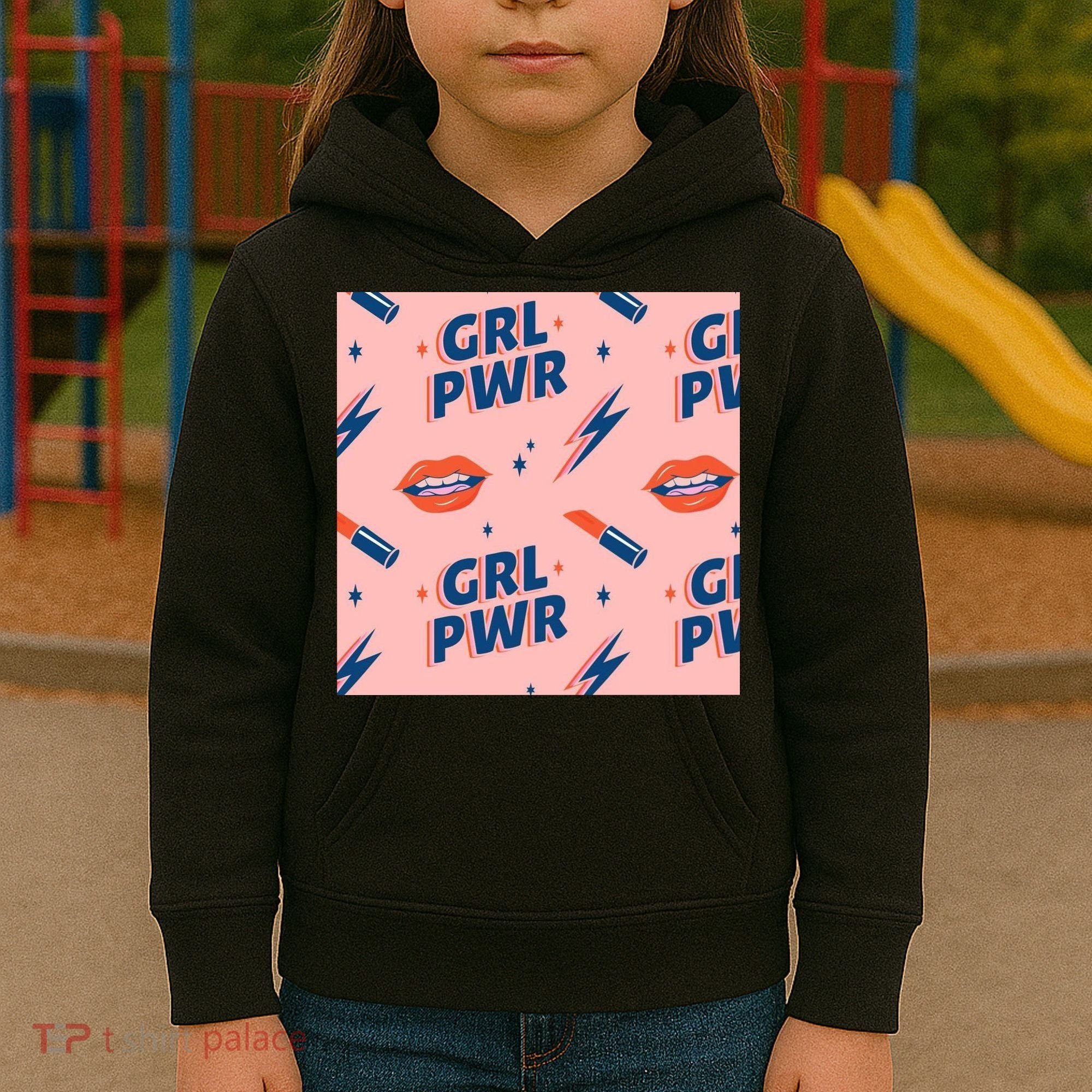 Girl Pwr Lipstick Women's Day Kids Hoodie