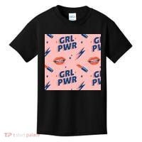 Girl Pwr Lipstick Women's Day Kids T-Shirt thumb 0