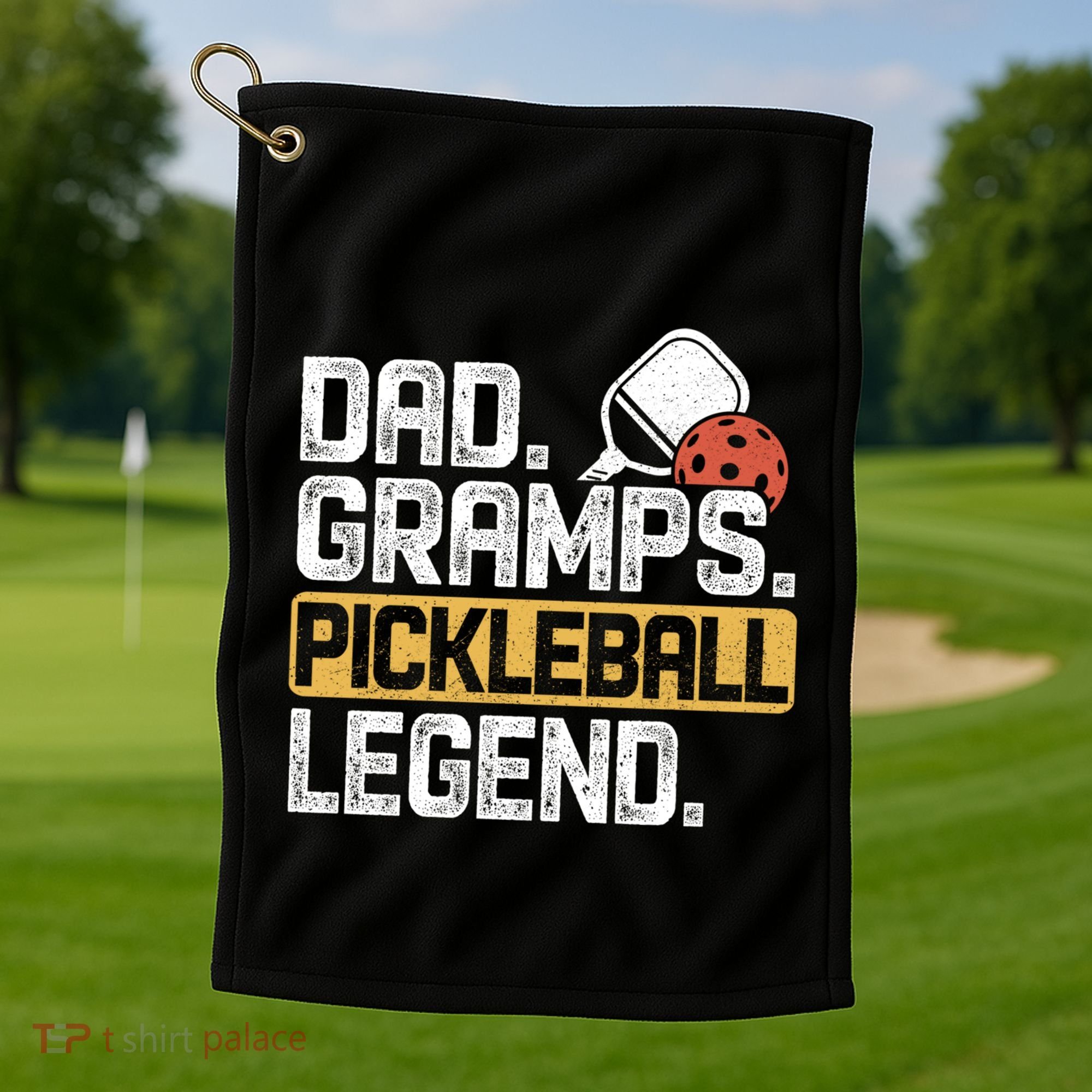 Gramps Pickleball Legend Dad Funny Cute Gift Golf Towel