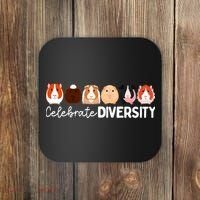 Guinea Pig Lovers Celebrate Diversity Coaster thumb 0