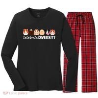Guinea Pig Lovers Celebrate Diversity Women's Long Sleeve Flannel Pajama Set  thumb 0