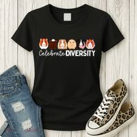 Guinea Pig Lovers Celebrate Diversity Women's T-Shirt thumb 3