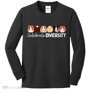 Guinea Pig Lovers Celebrate Diversity Kids Long Sleeve Shirt
