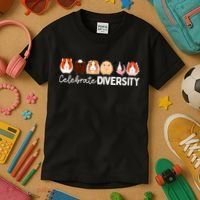 Guinea Pig Lovers Celebrate Diversity Kids T-Shirt thumb 3