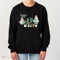 Ghost Plant Lady Retro Halloween Plants Spooky Mom Women's Sweatshirt thumb 0