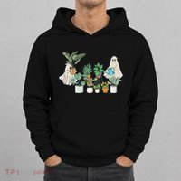 Ghost Plant Lady Retro Halloween Plants Spooky Mom Hoodie thumb 0