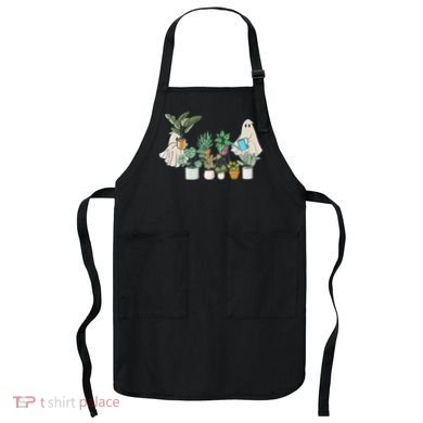 Ghost Plant Lady Retro Halloween Plants Spooky Mom Apron