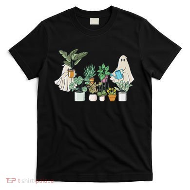 Ghost Plant Lady Retro Halloween Plants Spooky Mom T-Shirt