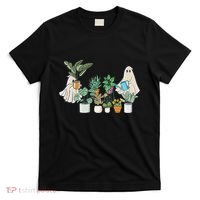 Ghost Plant Lady Retro Halloween Plants Spooky Mom T-Shirt thumb 0