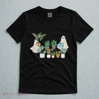 Ghost Plant Lady Retro Halloween Plants Spooky Mom T-Shirt thumb 5
