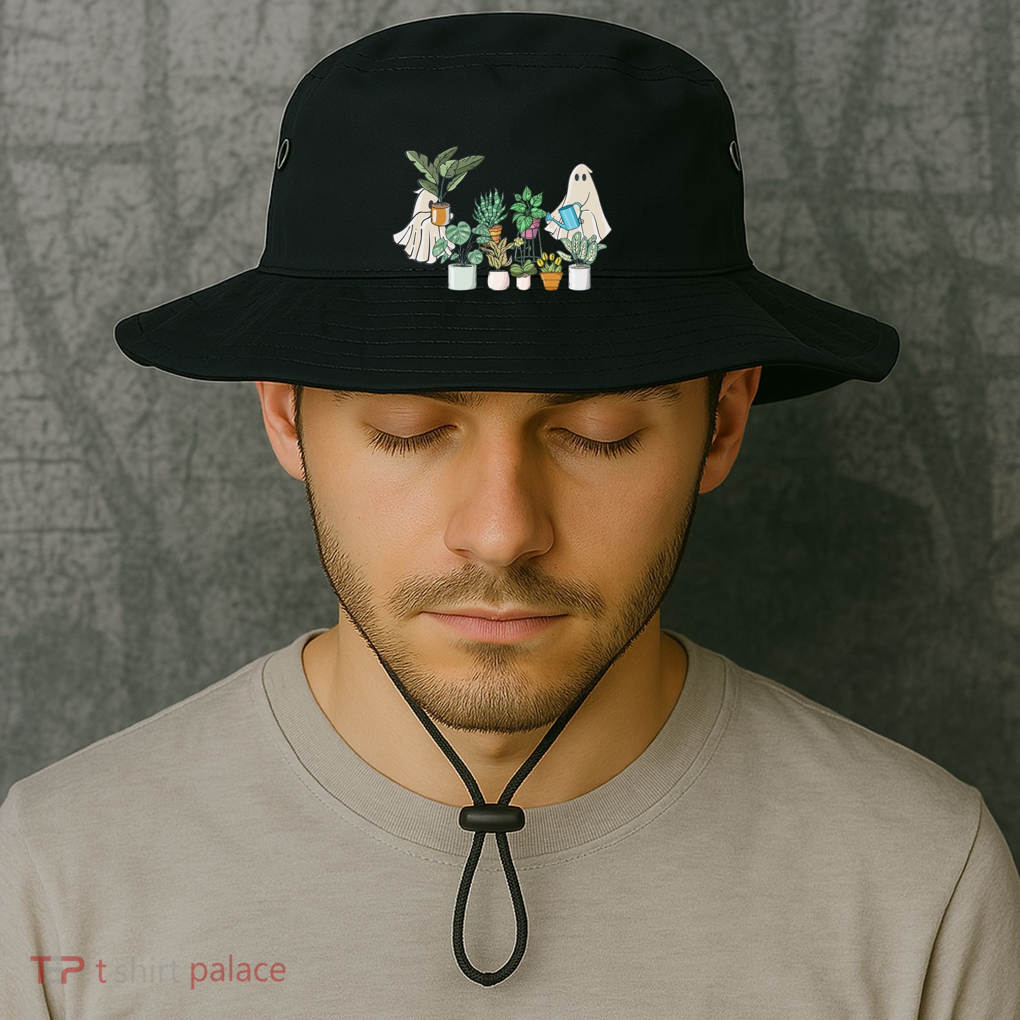 Ghost Plant Lady Retro Halloween Plants Spooky Mom Bucket Hat