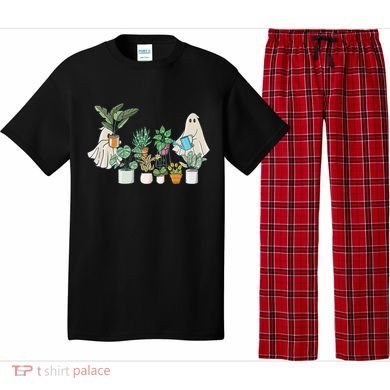 Ghost Plant Lady Retro Halloween Plants Spooky Mom Pajama Set