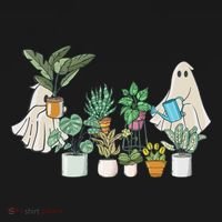 Ghost Plant Lady Retro Halloween Plants Spooky Mom Polo thumb 3