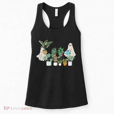 Ghost Plant Lady Retro Halloween Plants Spooky Mom Women's Tank Top