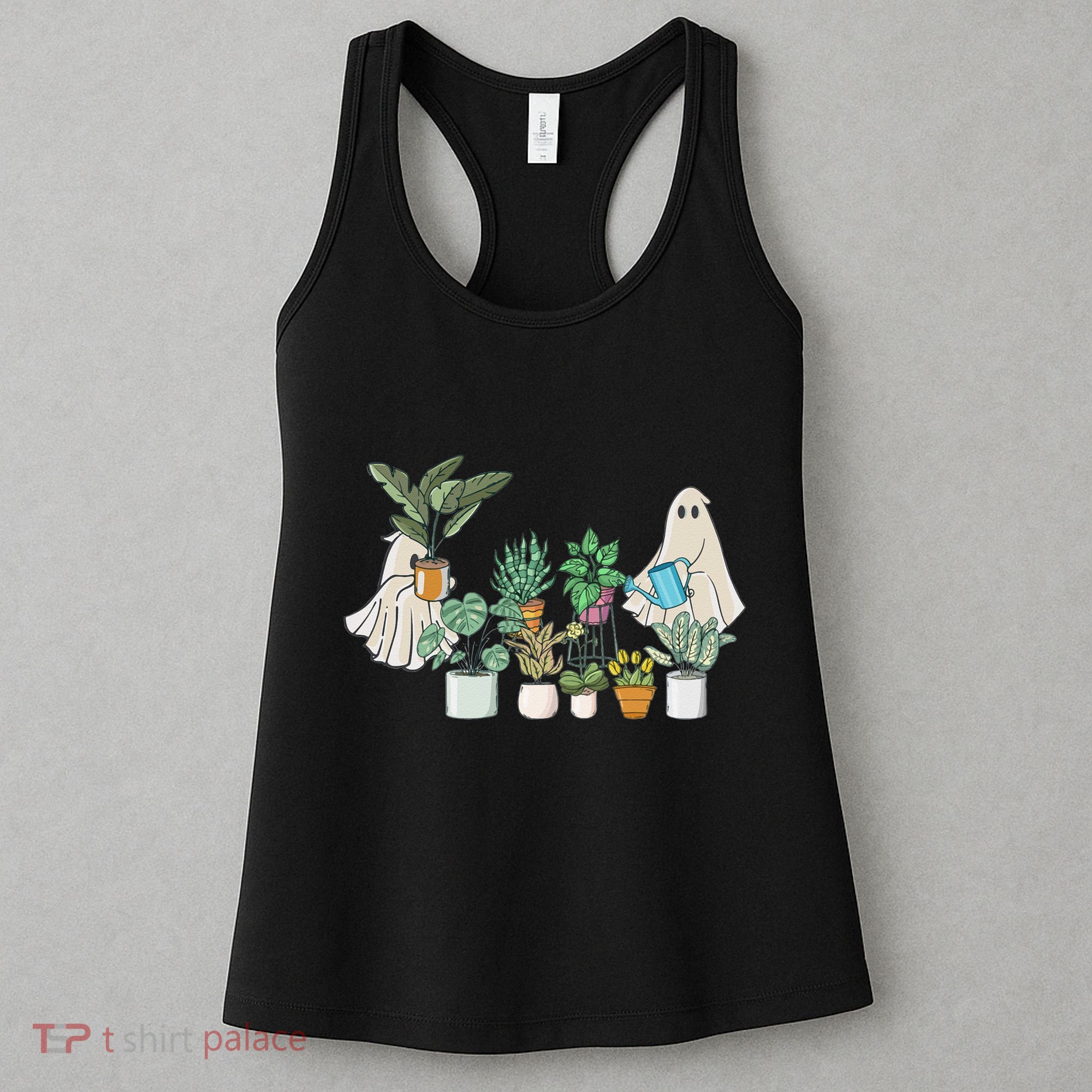 Ghost Plant Lady Retro Halloween Plants Spooky Mom Women's Tank Top