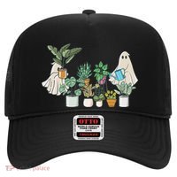Ghost Plant Lady Retro Halloween Plants Spooky Mom Hat thumb 0