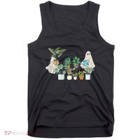 Ghost Plant Lady Retro Halloween Plants Spooky Mom Tank Top thumb 0