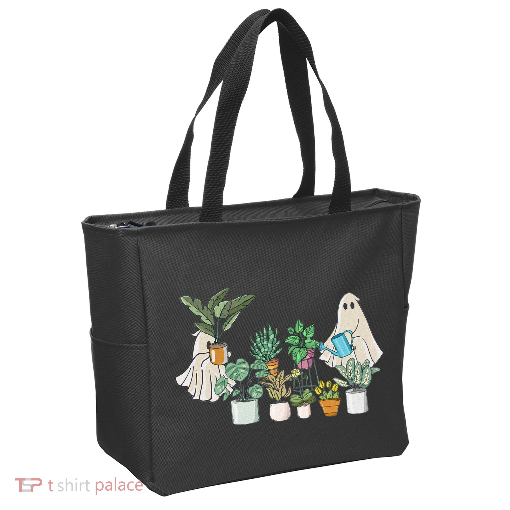 Ghost Plant Lady Retro Halloween Plants Spooky Mom Tote Bag