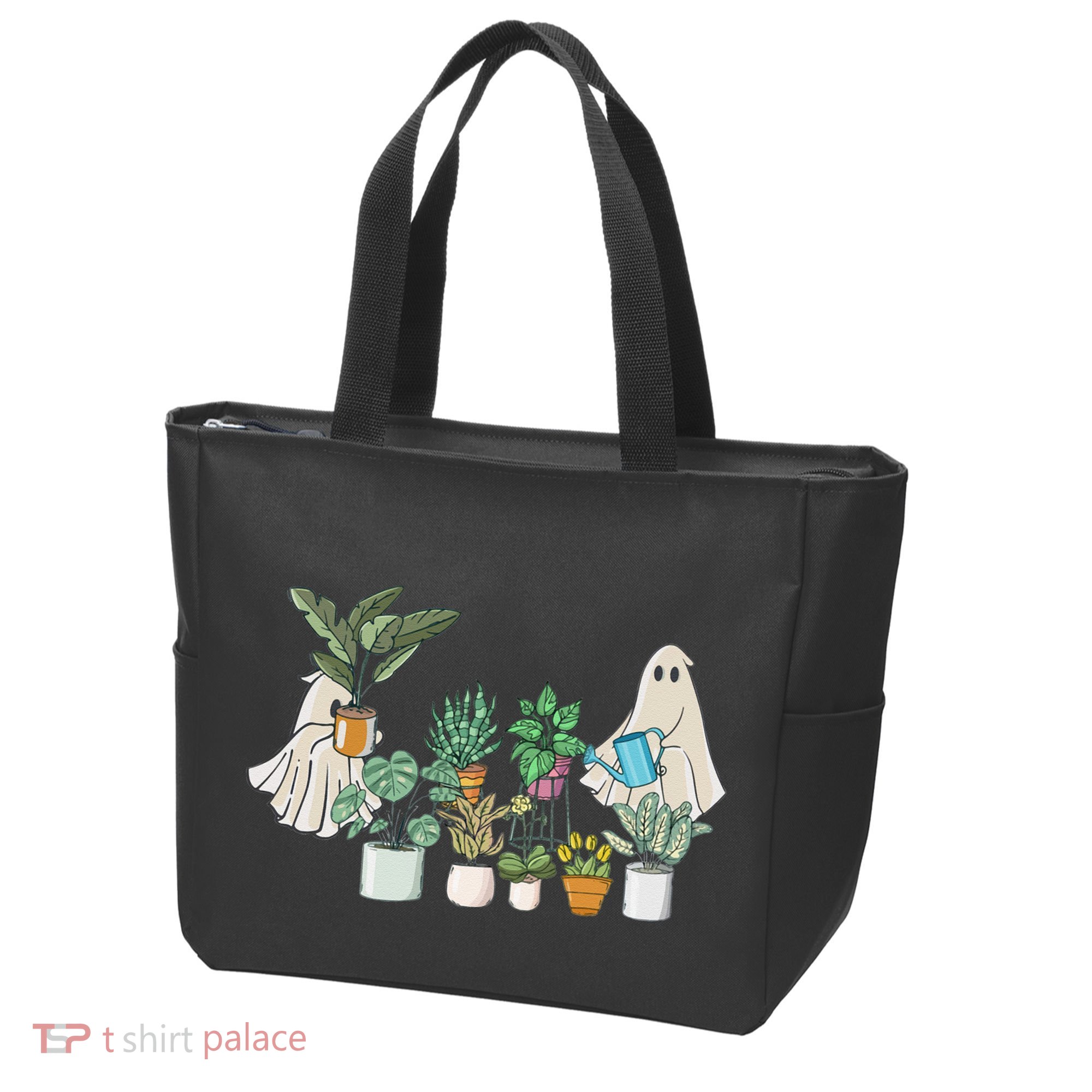 Ghost Plant Lady Retro Halloween Plants Spooky Mom Tote Bag