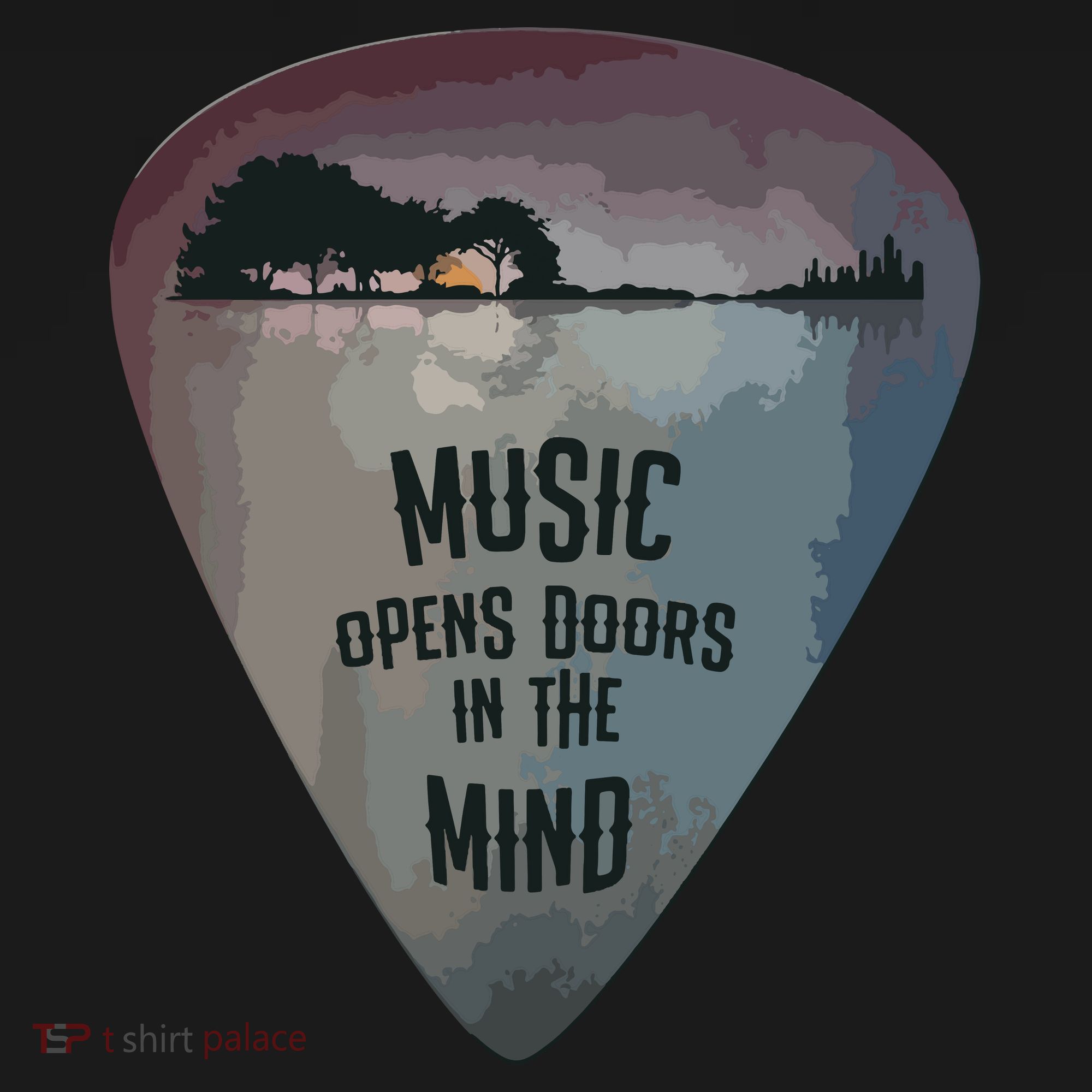 Guitar Pick Lake Reflections Music Guitar Backpack
