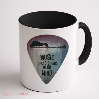 Guitar Pick Lake Reflections Music Guitar Coffee Mug back